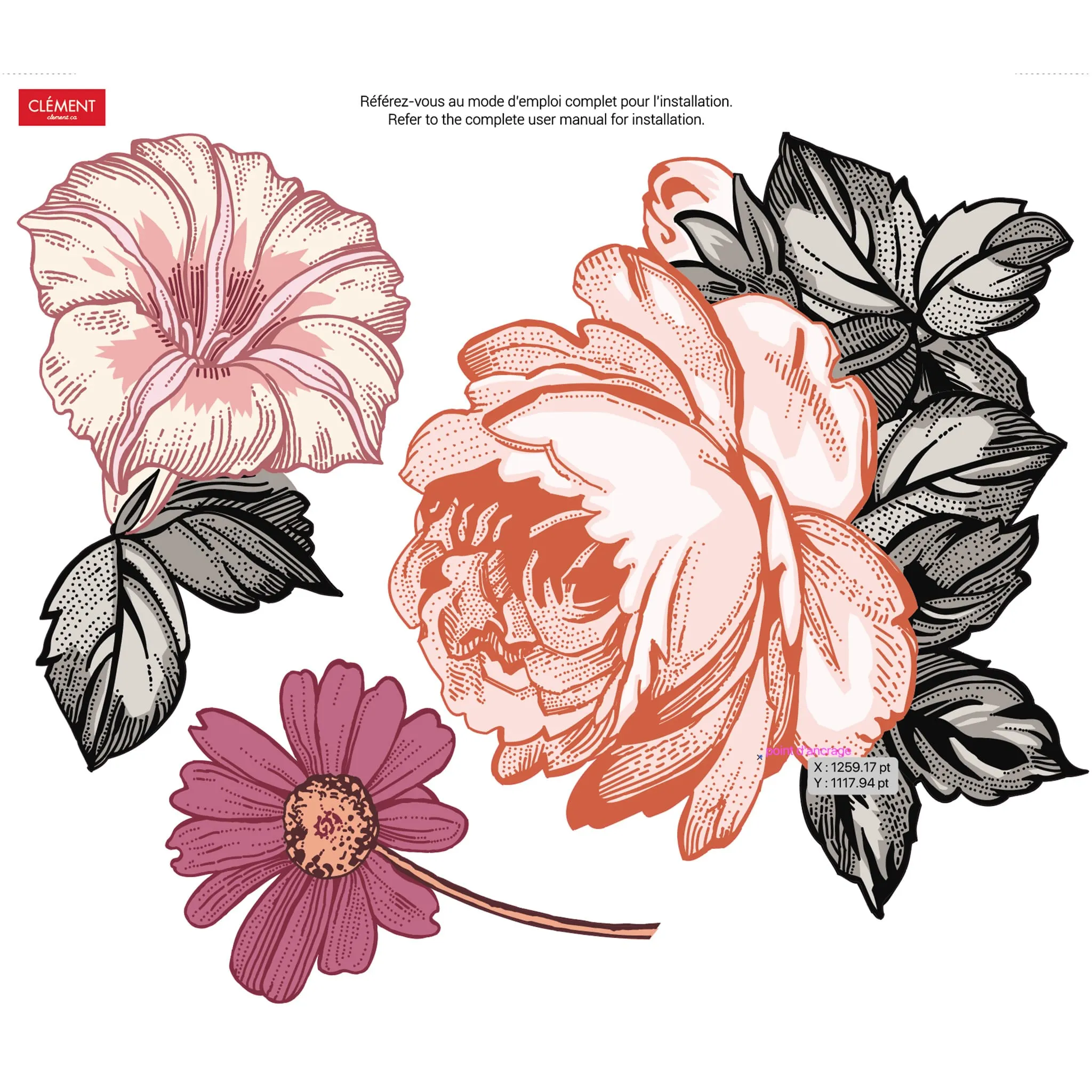 Origami Maison Autocollants muraux - Fleurs