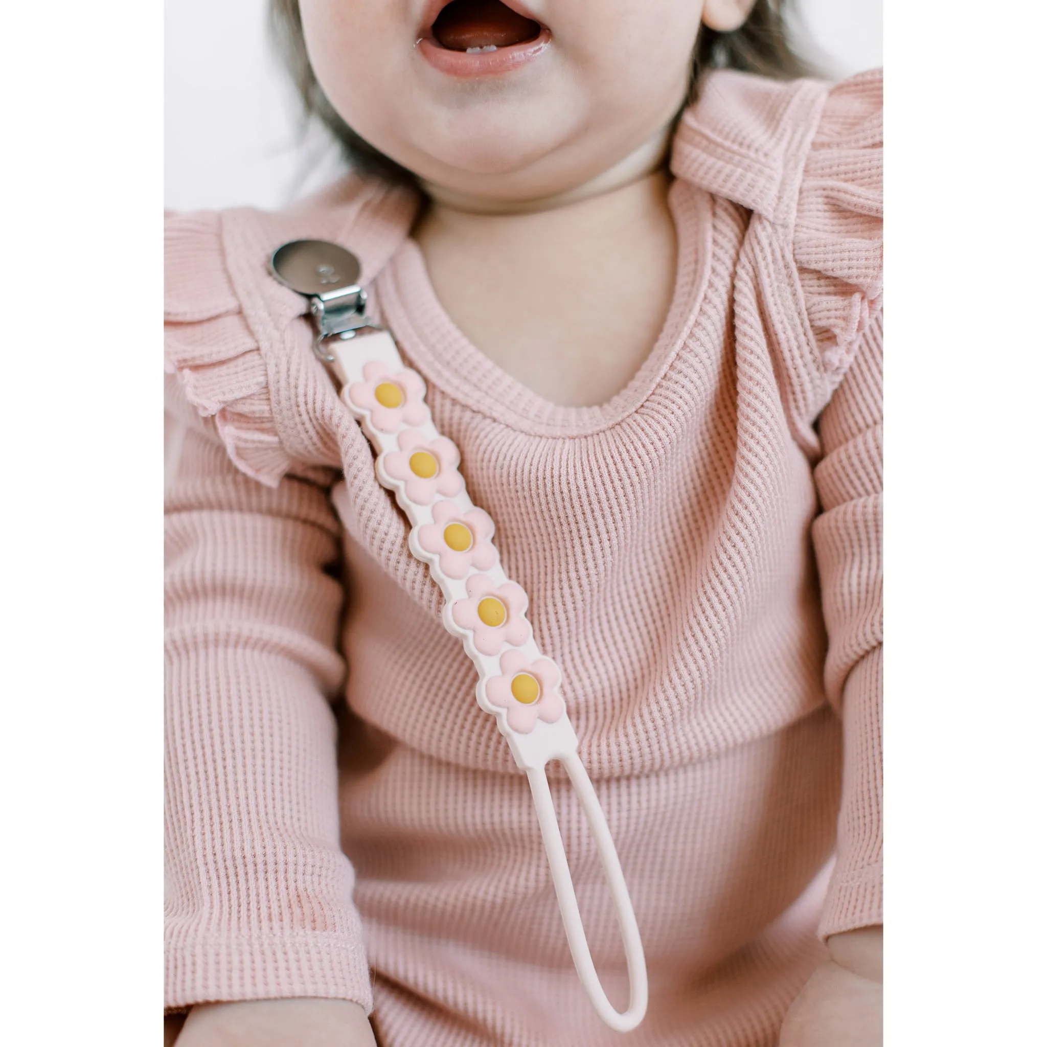 Loulou Lollipop Attache-Suce en Silicone - Marguerite