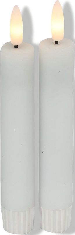Countryfield Led dinerkaarsen - 2x st- wit -H15cm - afstandsbediening