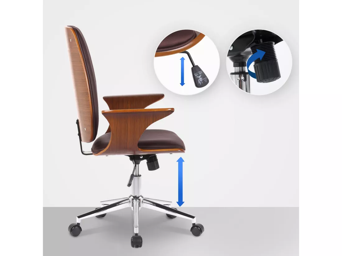 Fauteuil de bureau Burbank - Noyer - Marron93.00
