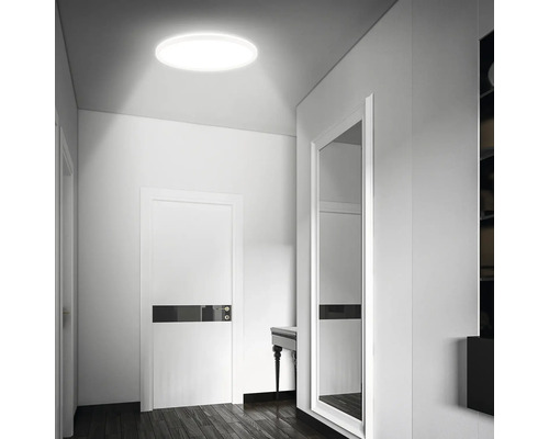 LED Sensor Plafondlamp IP44 22W 3000 lm 4000 K HxØ 3x42 cm Slank Wit + Achtergrondverlichting