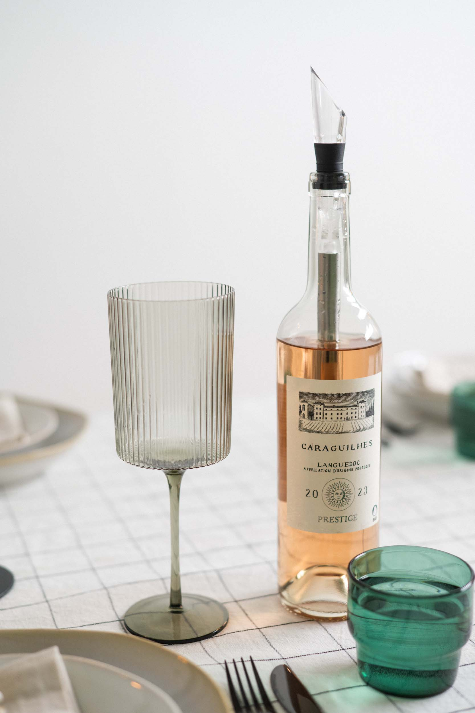 3in1 Edelstahl Flaschen Kühler Wein Dekanter und Drop Stop Ausguss - Silber