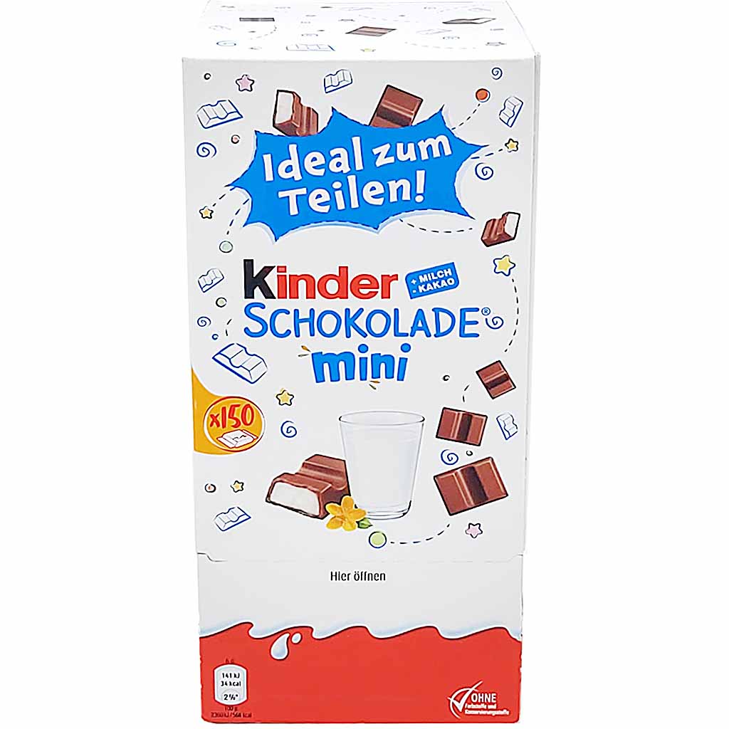 Kinder Schokolade Mini 150er Spender-Box 900g MHD:21.5.25