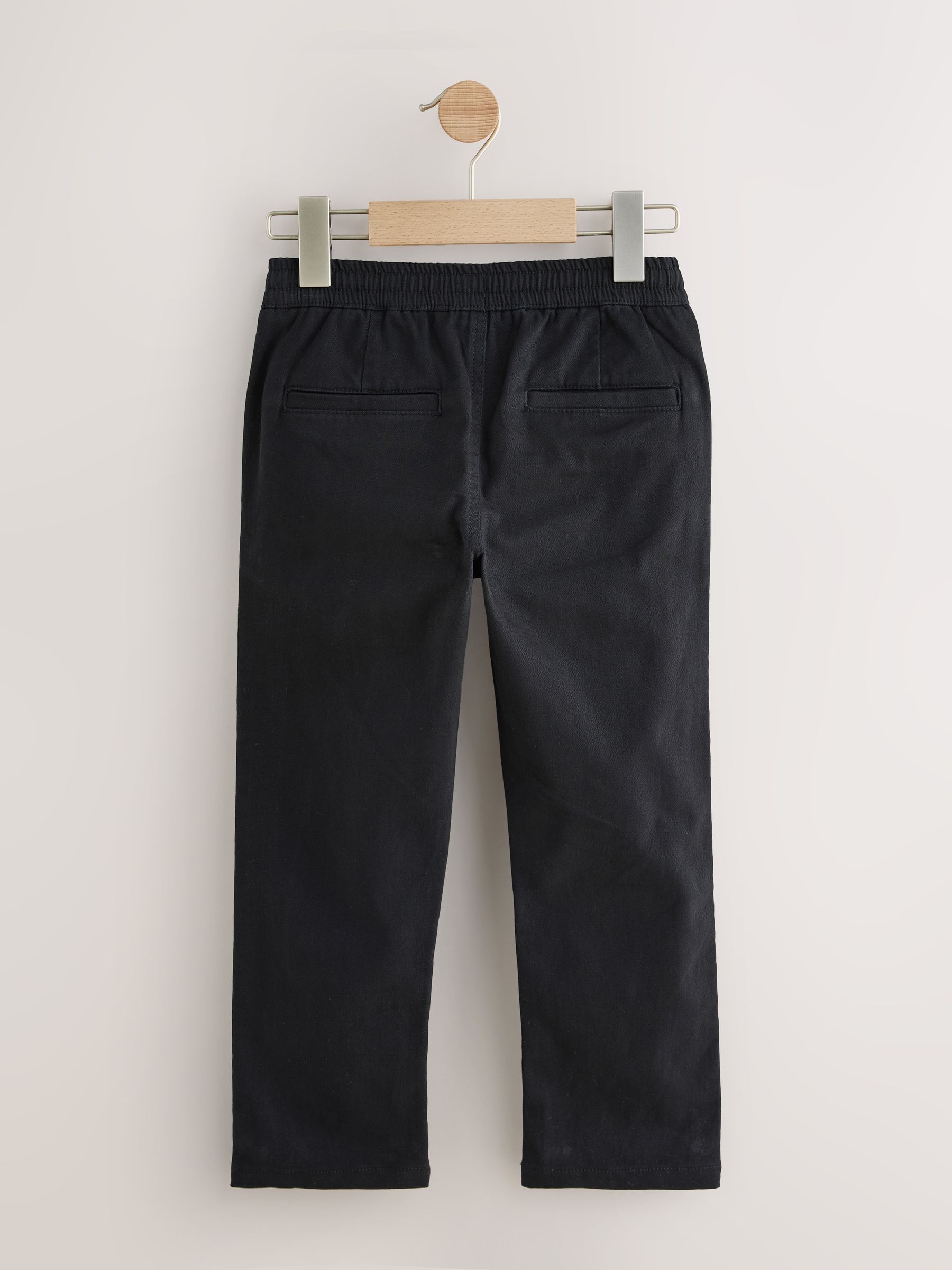 Zwart - Regular Fit Elasticated Waist Chino Trousers (3-16yrs)
