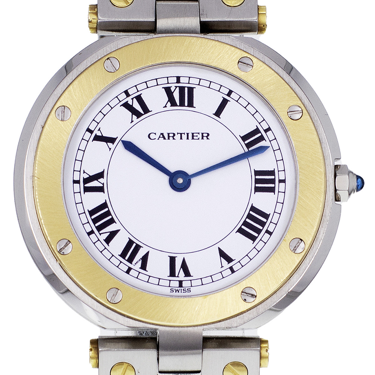 Montre d'occasion Cartier santos ronde femme