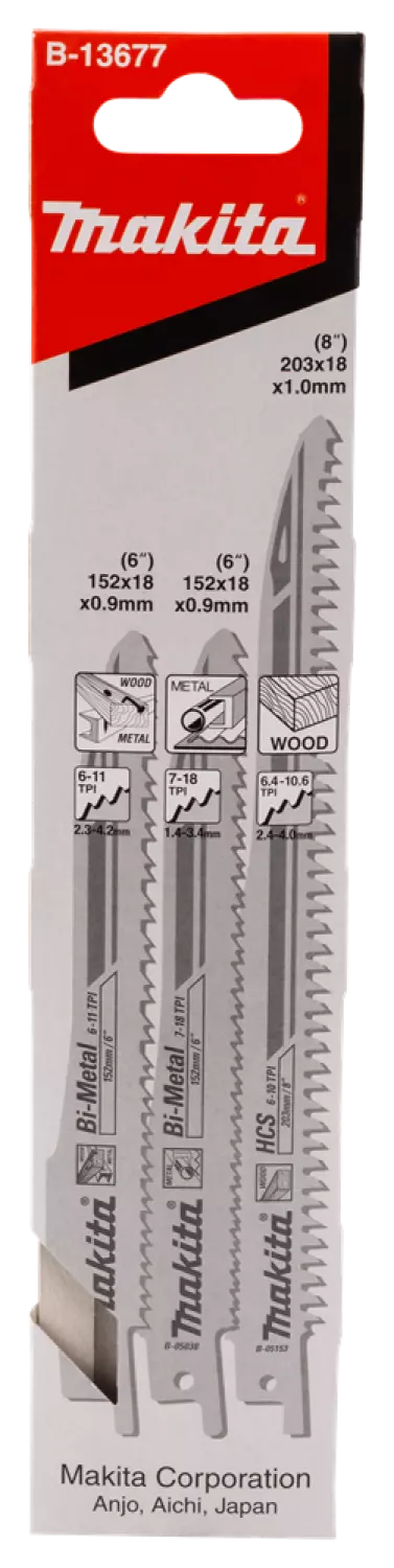 Makita B-13677 Reciprozaagbladenset 3-delig