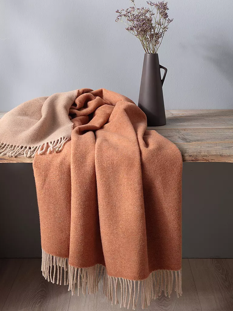 BIEDERLACK Tagesdecke - Plaid 130x170cm Henna Sand  orange