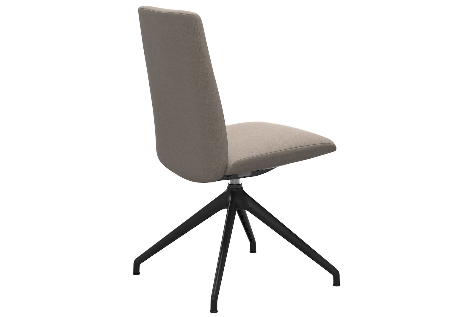 Chilli spisestol I tekstil Tulip Light Beige, medium sete med sort understell.