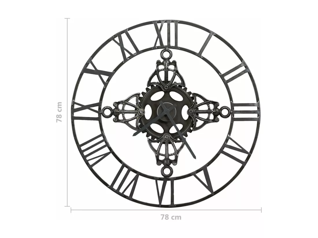 Horloge murale Argenté 78 cm Métal