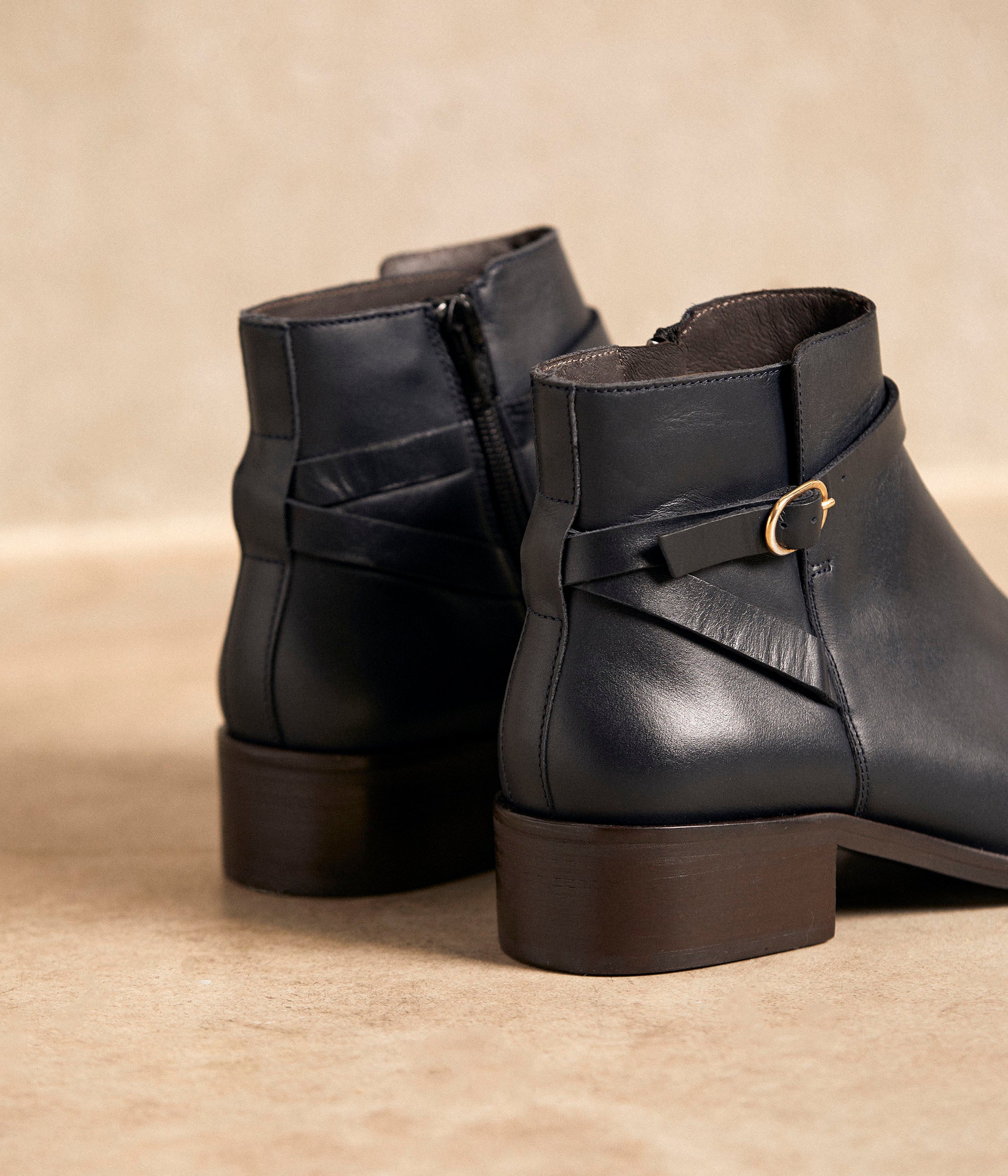 Boots cuir marine Arista