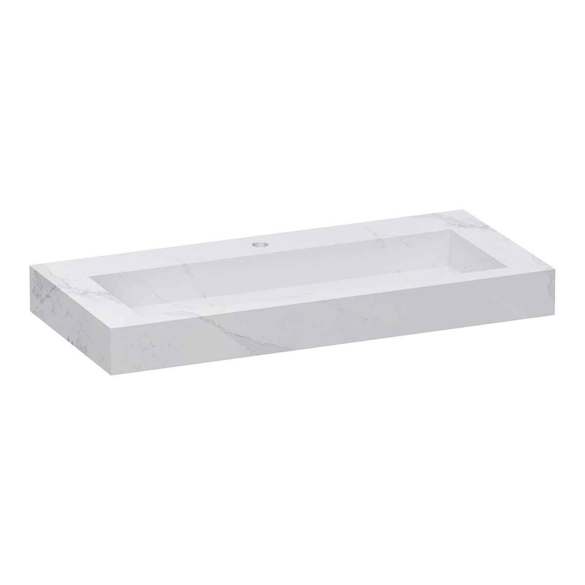 Brauer Coral wastafel marmerlook 100cm met kraangat calacatta gold