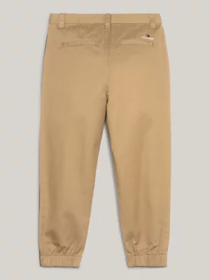 Calças chino com punho e logotipo tonal, unissex