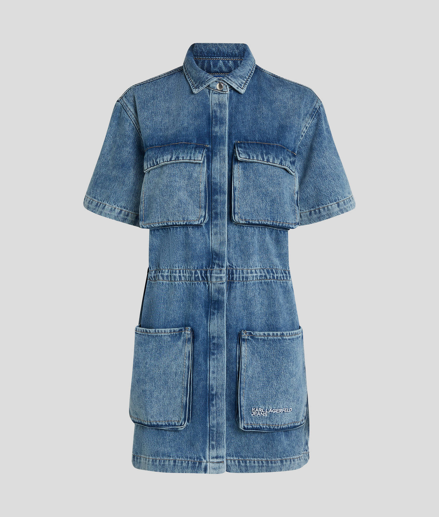 ROBE CHEMISE EN DENIM UTILITAIRE - Bleu Marbre