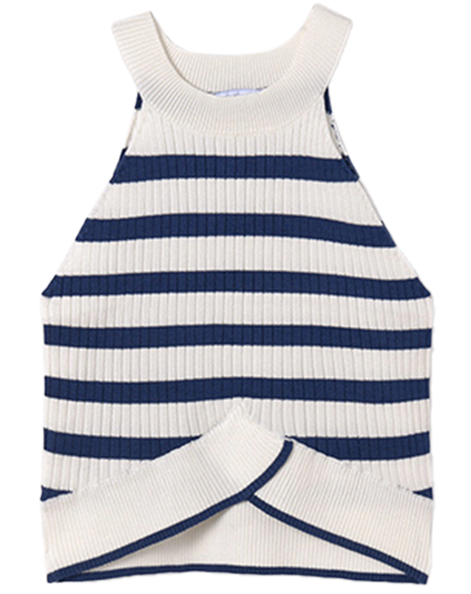Top TRIKOT STRIPES ärmellos in kobalt