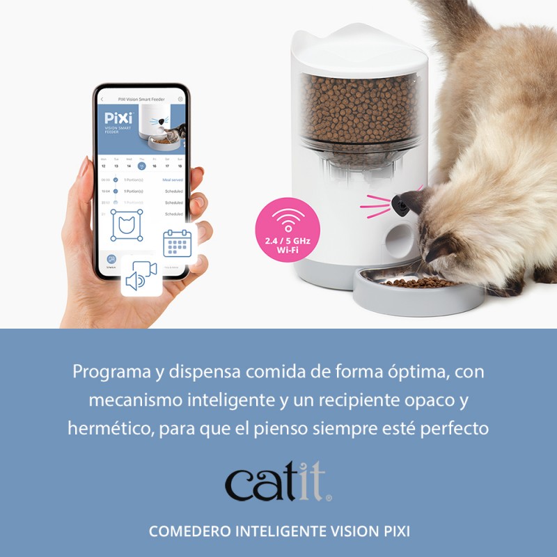 Alimentador inteligente para gatos Catit PIXI com câmera Vision.