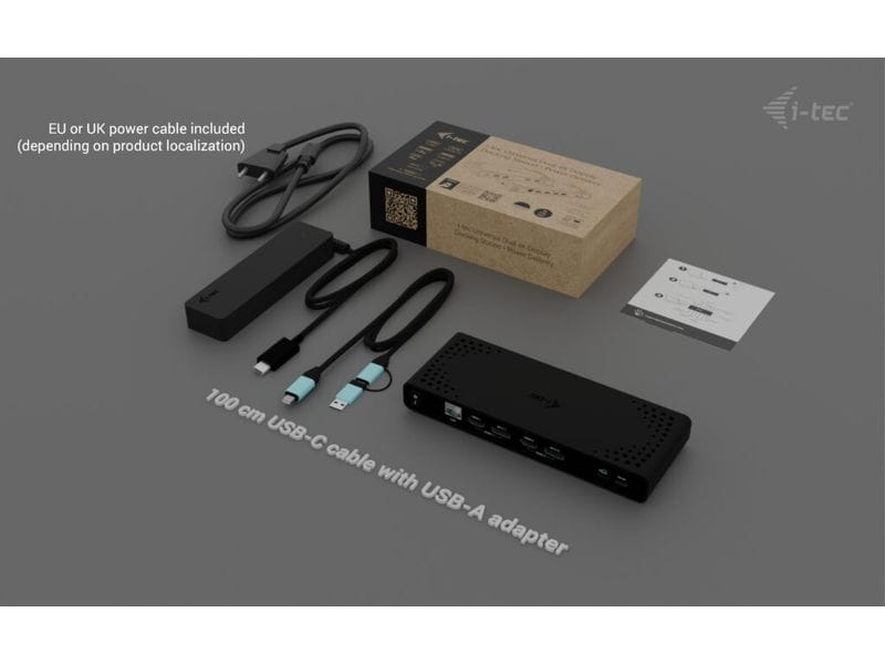 i-tec Dockingstation 2x 4K   PD 85 W   USB-C Ladegerät 100 I-tec Universal Dual 4K Display Docking Station   Power Delivery 85 W   Universal USB-C Ladegerät 100 W