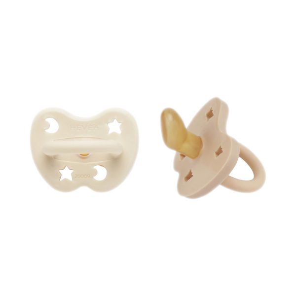 Hevea Orthodontische Fopspeen - 3-36 Mnd - 2 Stuks - Milky White / Sand