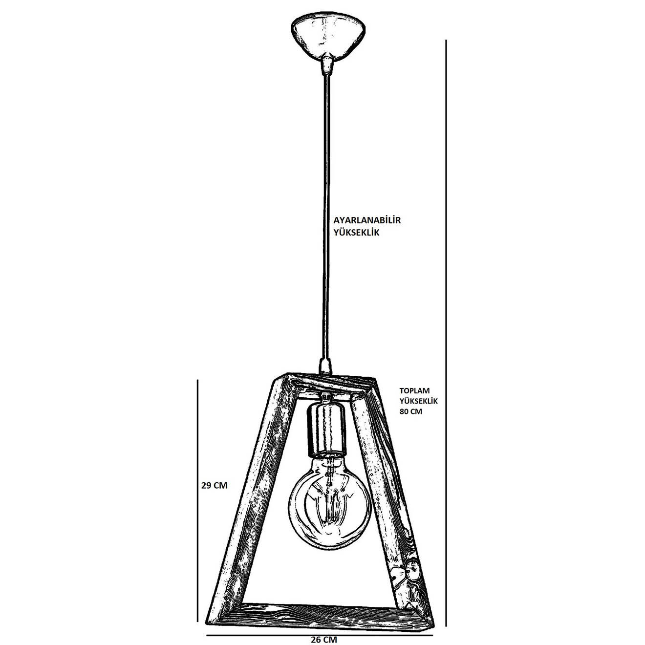 Opviq Suspension Geometrik noyer/noir - 25x30 cm