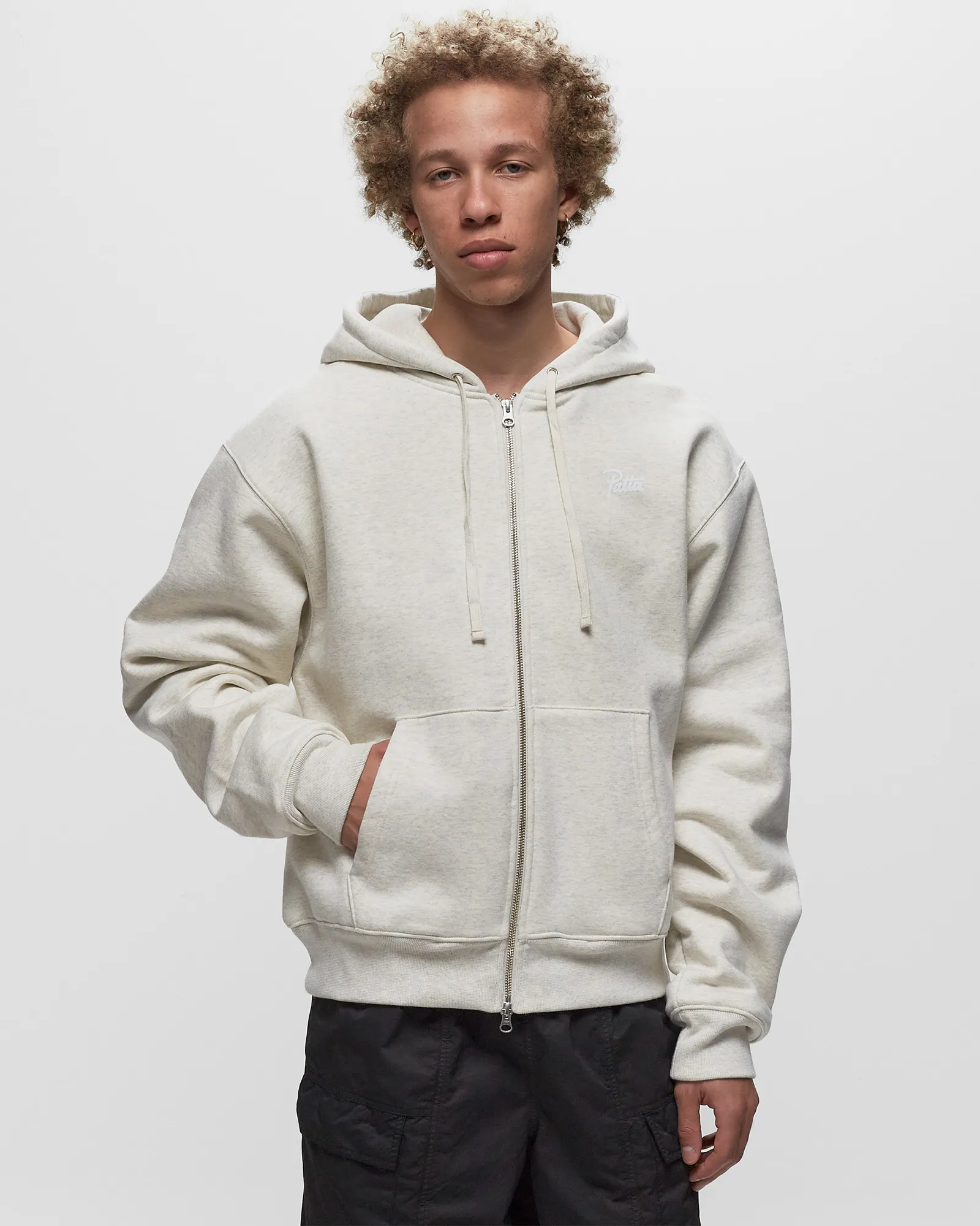 PATTA BASIC WAFFLE ZIP HOODED SWEATER