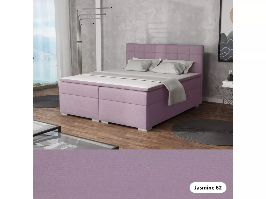 LIT BOXSPRING avec rangements pour la literie Torland, 160x200 cm, Jasmine 62 (Brun violacé foncé)