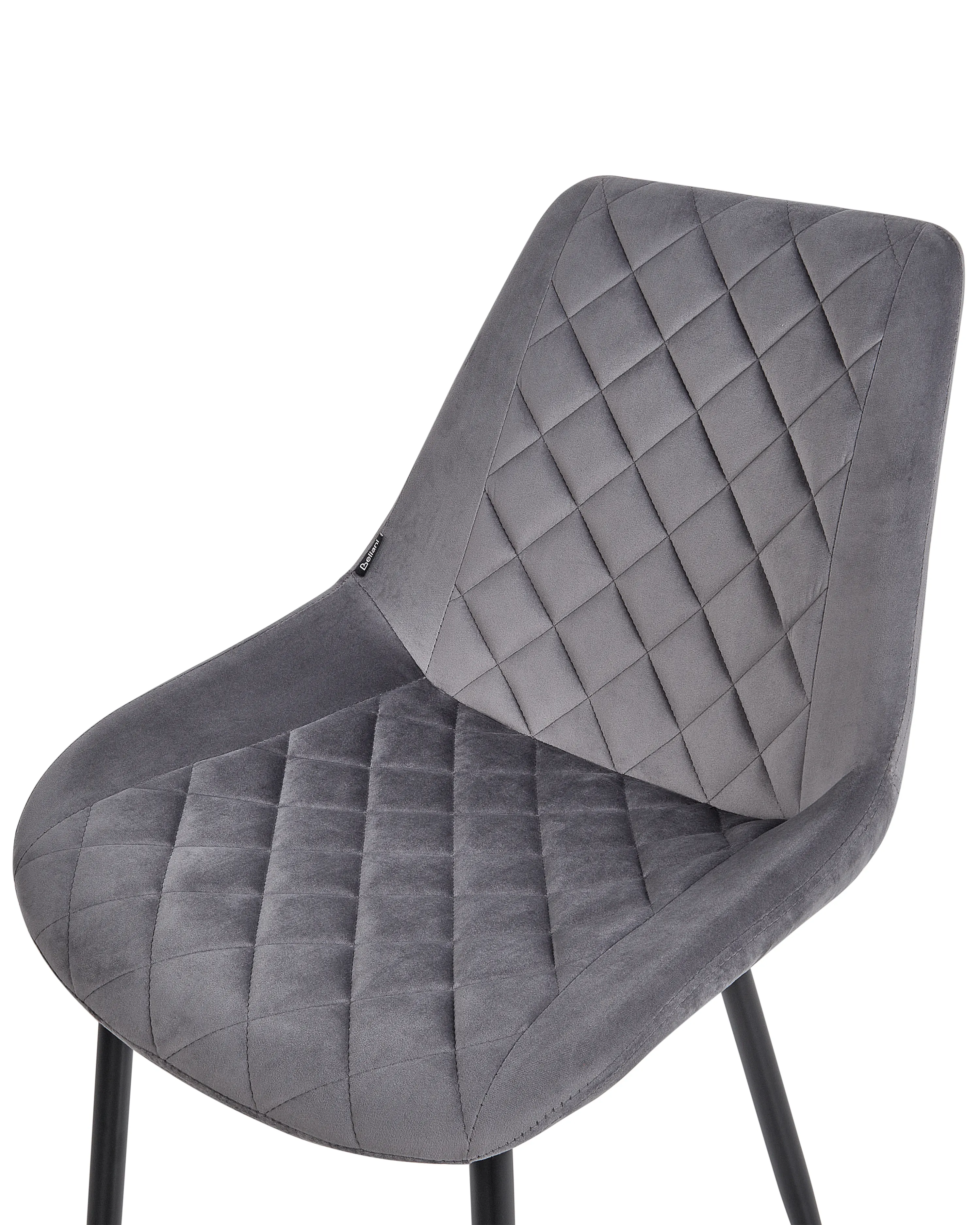 Set van 2 eetkamerstoelen MARIBEL Fluweel Grijs