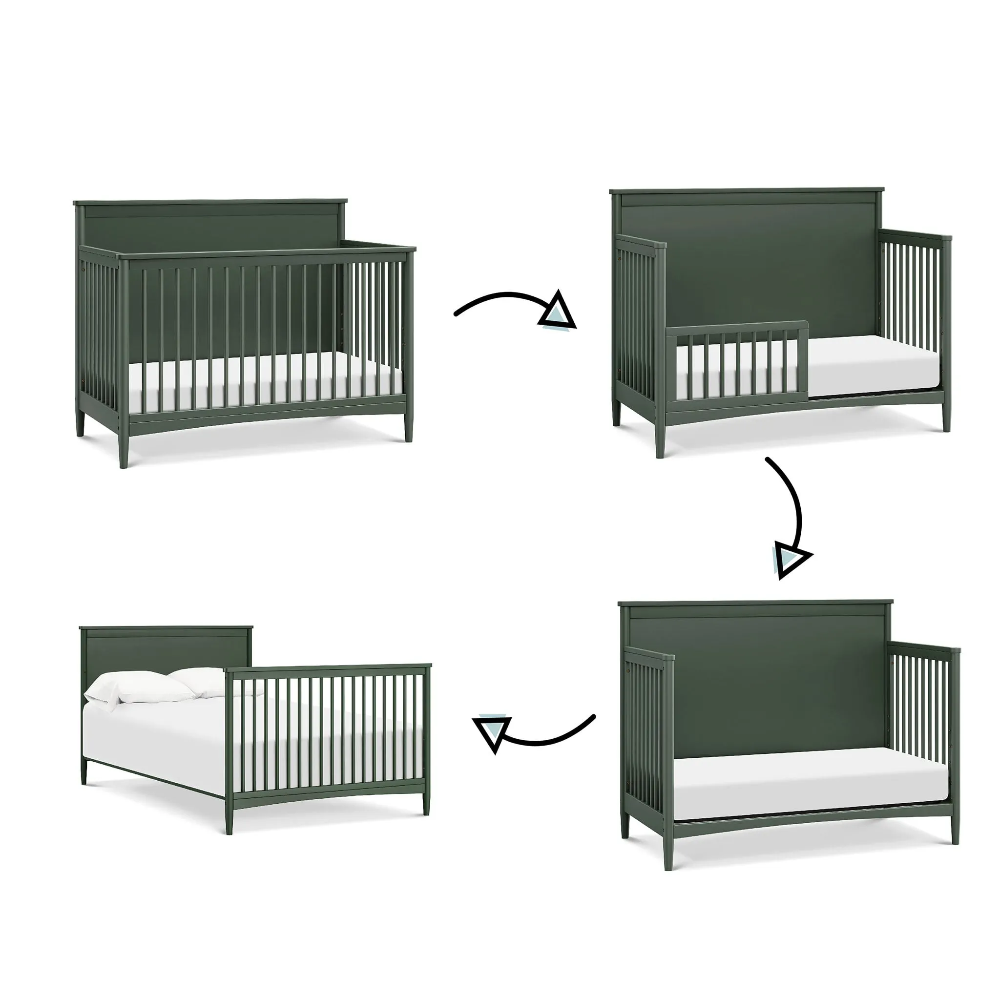 DaVinci Couchette Convertible 4-en-1 Frem - Vert Forêt