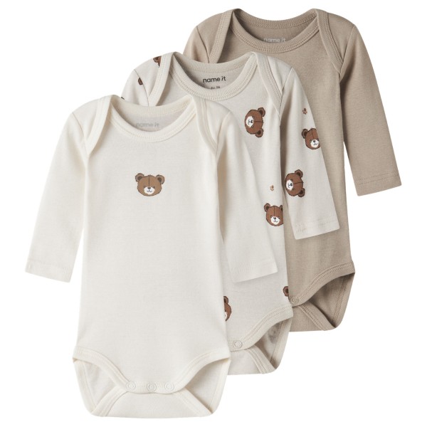 Name it - Kid's Body L/S Pumice Bear 3-Pack - Sous-vêtement