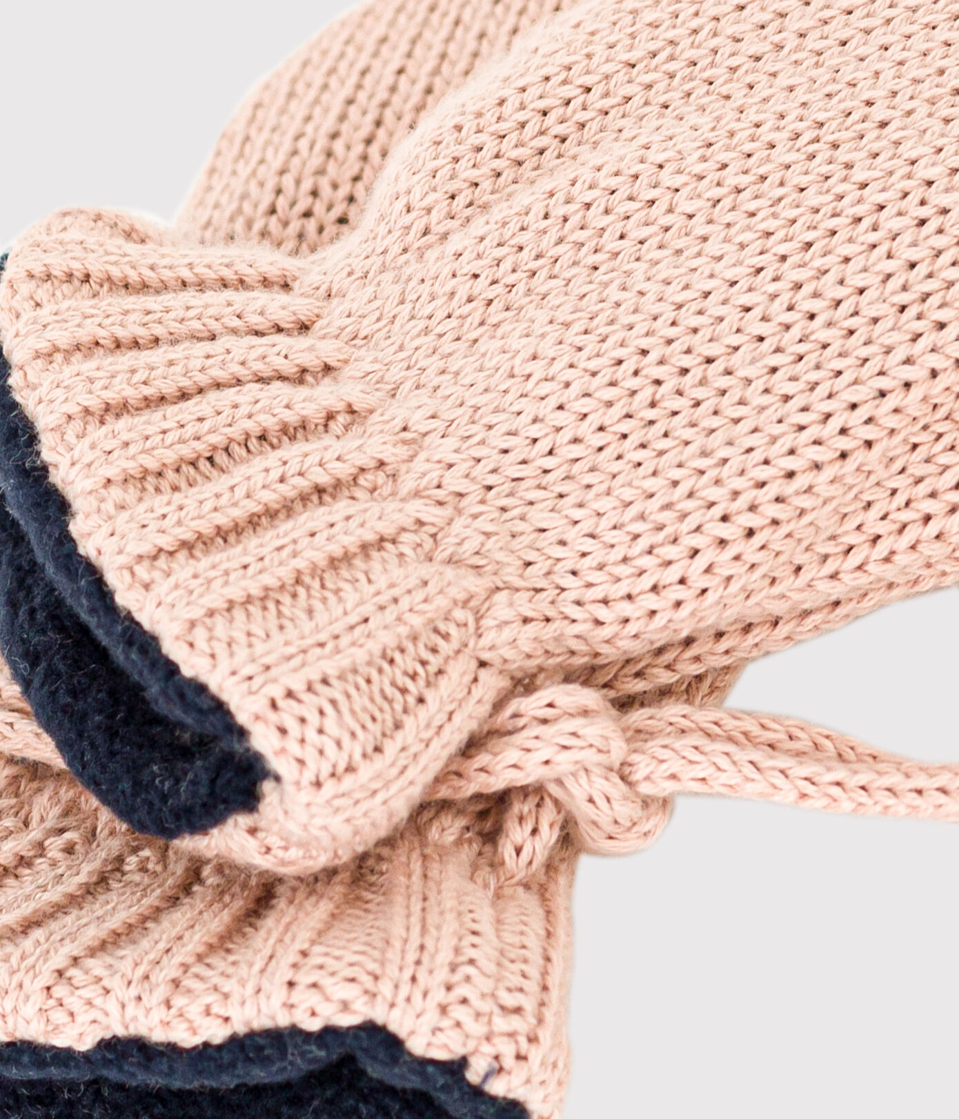 Moufles bébé en tricot doublées en polaire recyclée