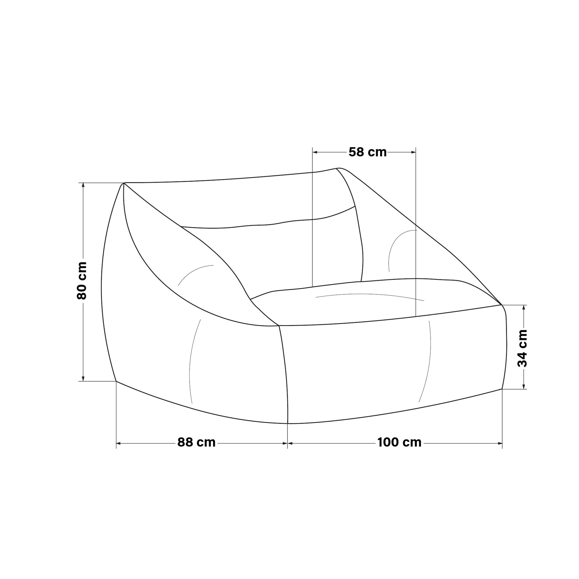 HOME DELUXE Sitzsack Sessel COZY -versch. Ausführungen - Hellgrau
