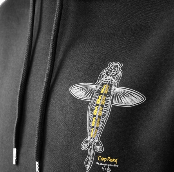 Sweat à Capuche Vass 'Carp Rising' Black