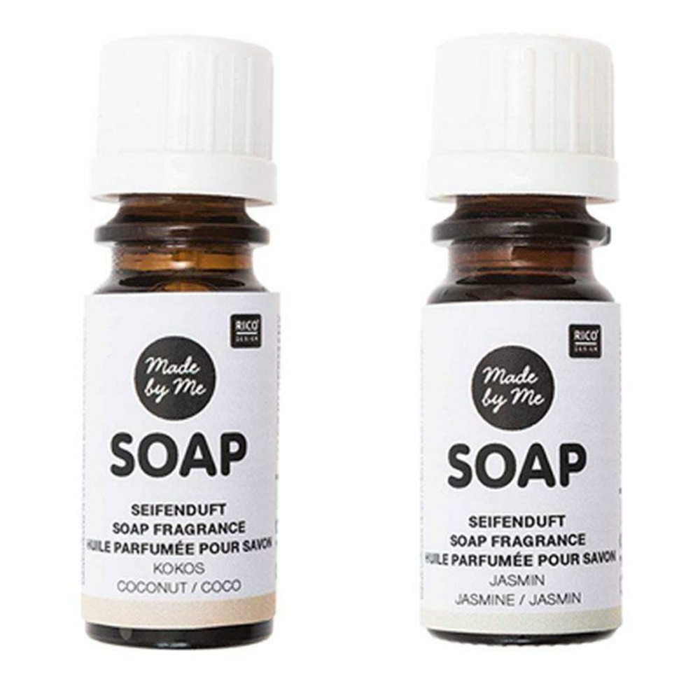 2 huiles parfumées 10 ml pour savon - noix de coco, jasmin