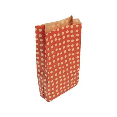 Clairefontaine - 50 Pochettes cadeau kraft - 15 cm x 6 cm x 31 cm - pois/fond rouge