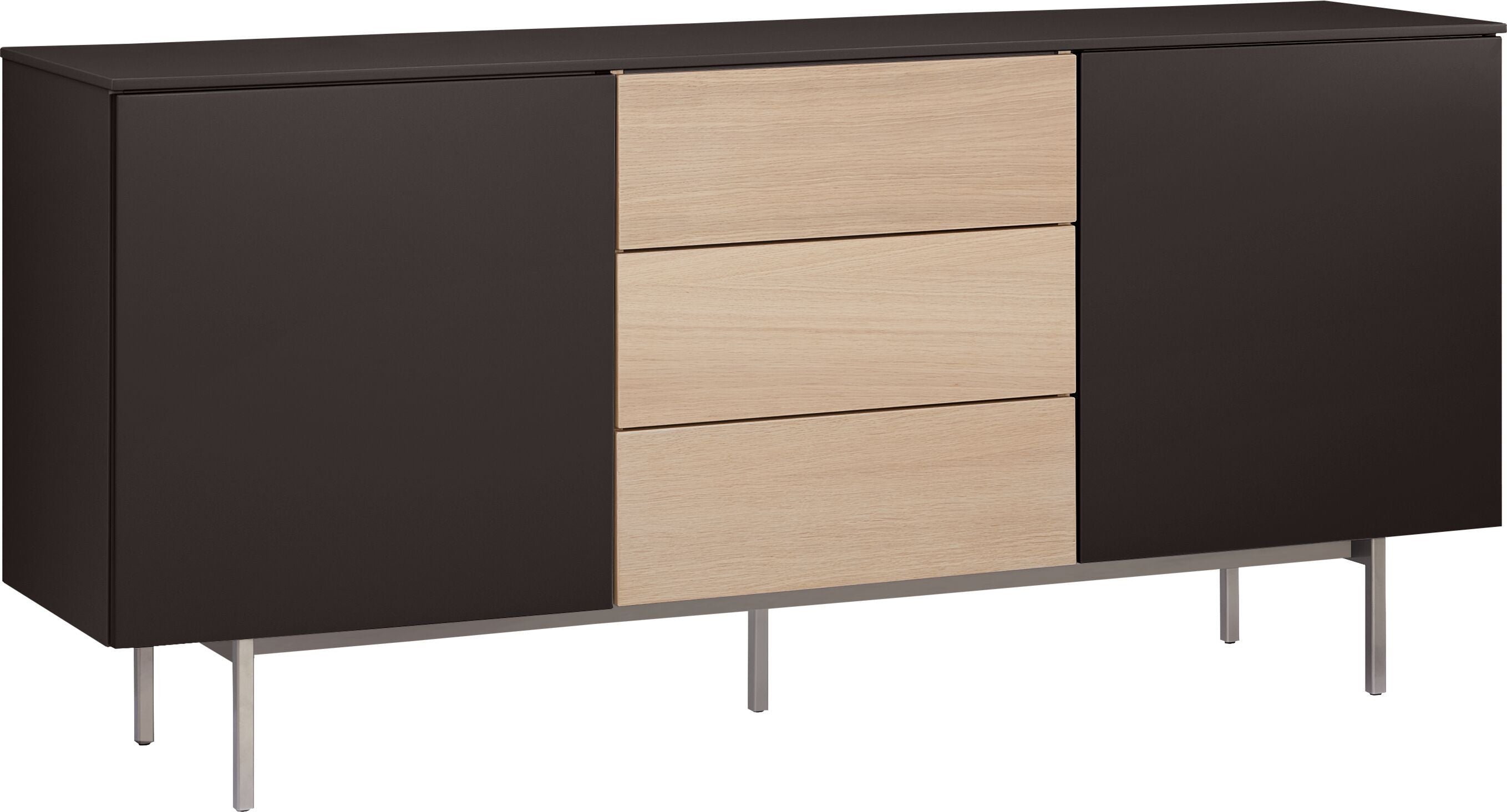 TILL Sideboard - Grau / Braun / B: 168.0 cm x T: 41.0 cm x H: 77.0 cm