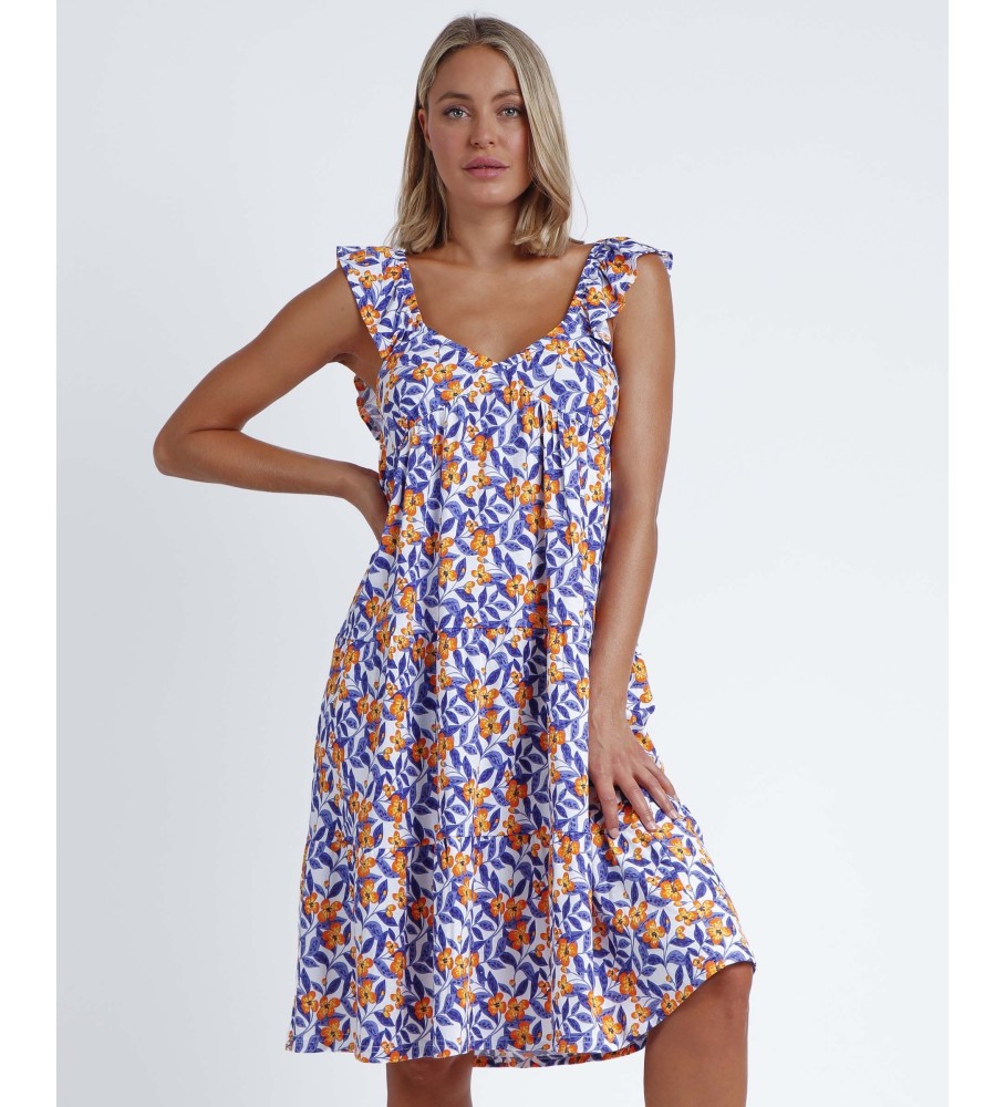 Camisola Admas Malva e Laranja branca