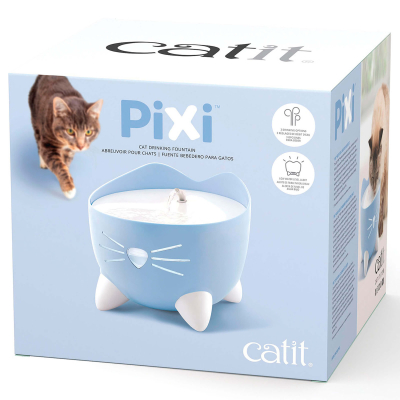 Catit Trinkbrunnen Pixi Fountain Light Blue für Katzen 2.5l