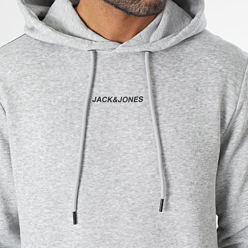 Sweat Capuche A Bandes Taper Gris Chiné