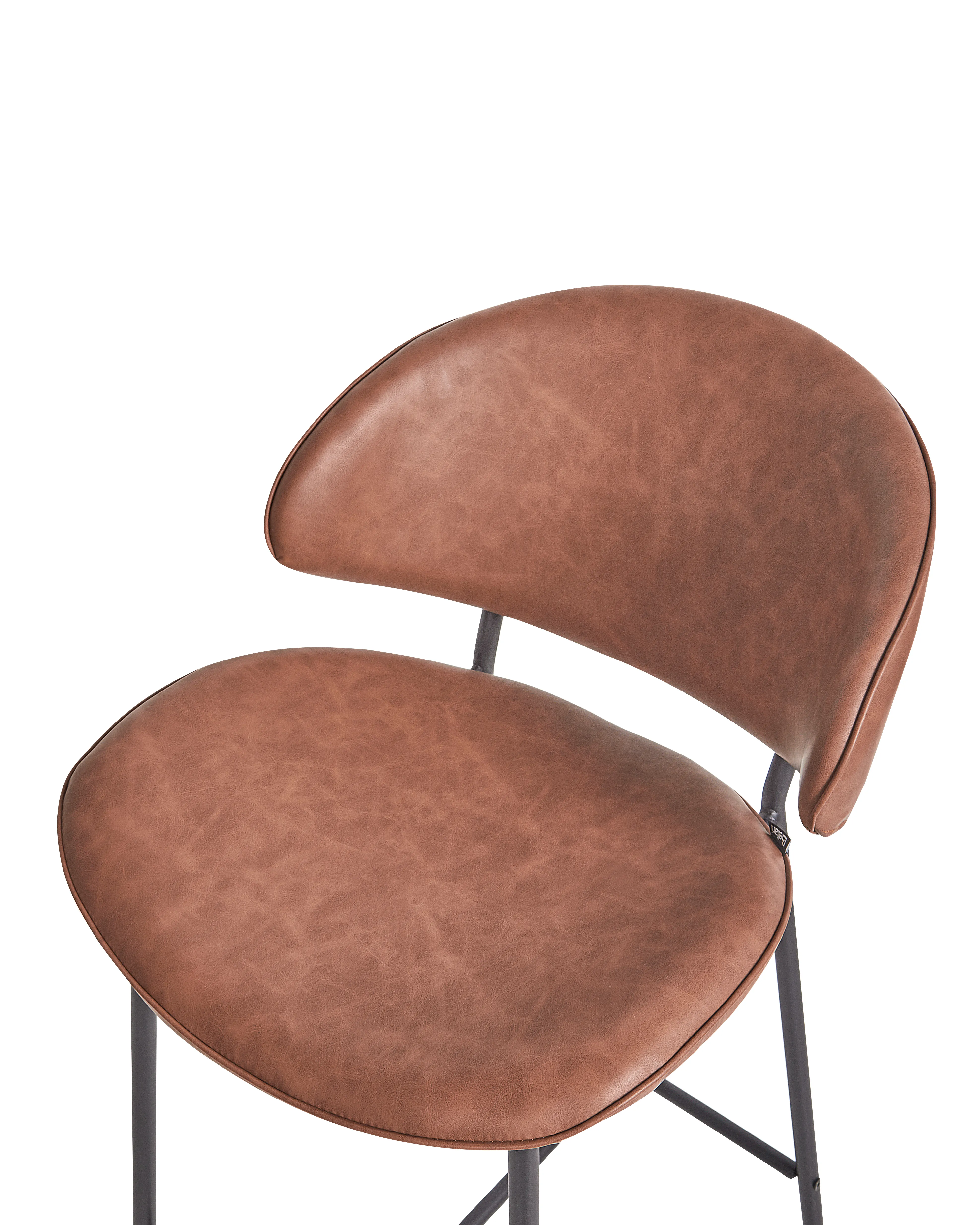 Set van 2 barstoelen KIANA Kunstleer Bruin