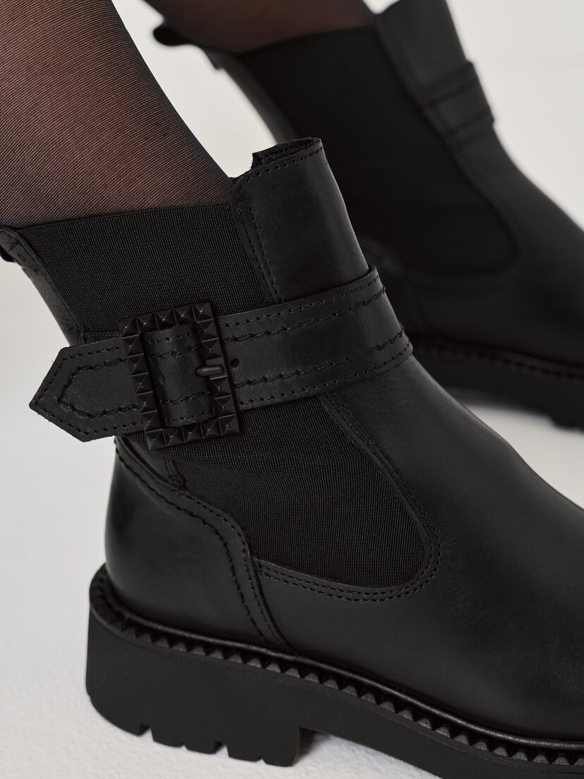 Leren Chelseaboot - zwart