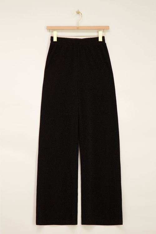 Zwarte wide leg met lurex
