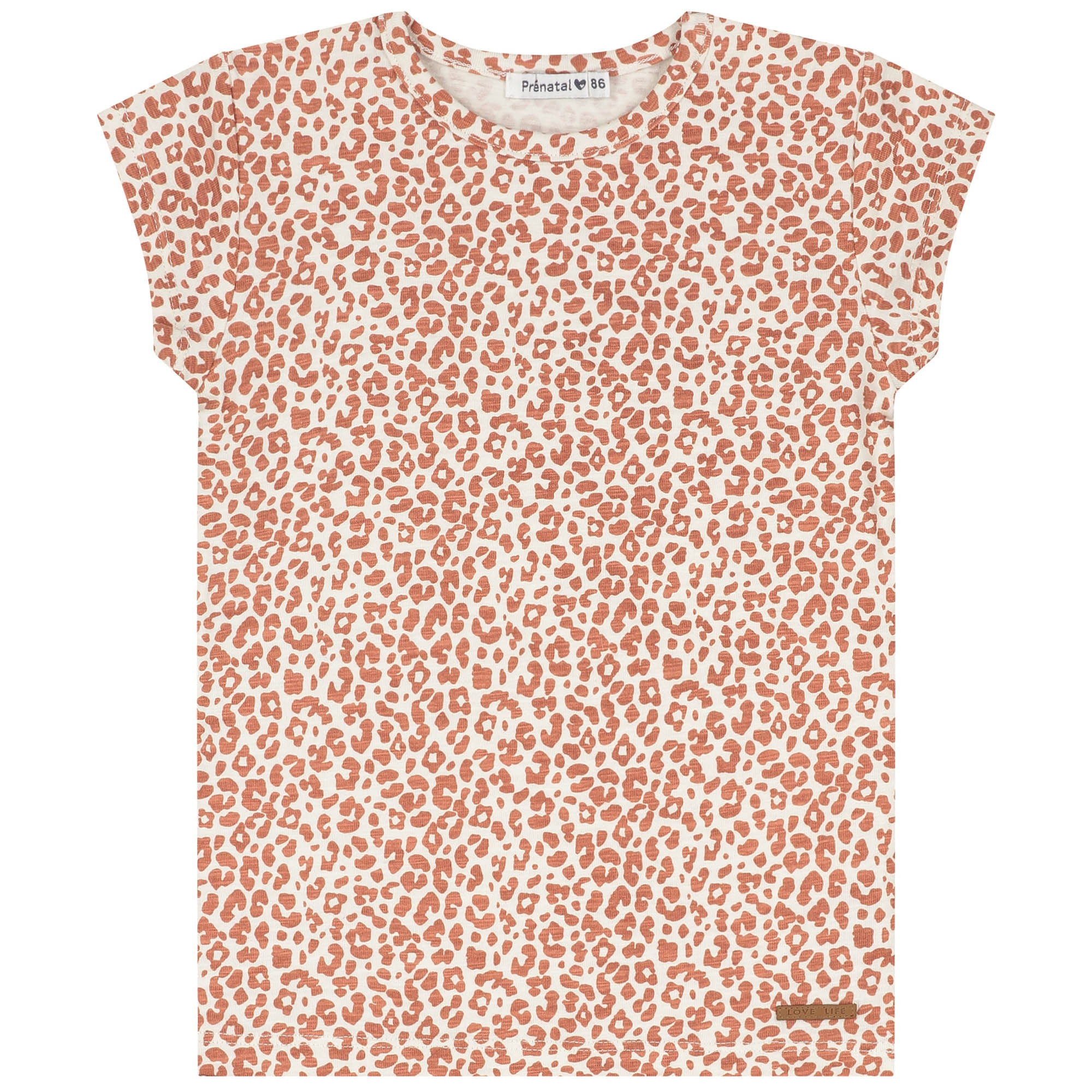 Prénatal peuter T-shirt korte mouwen all over print bruin