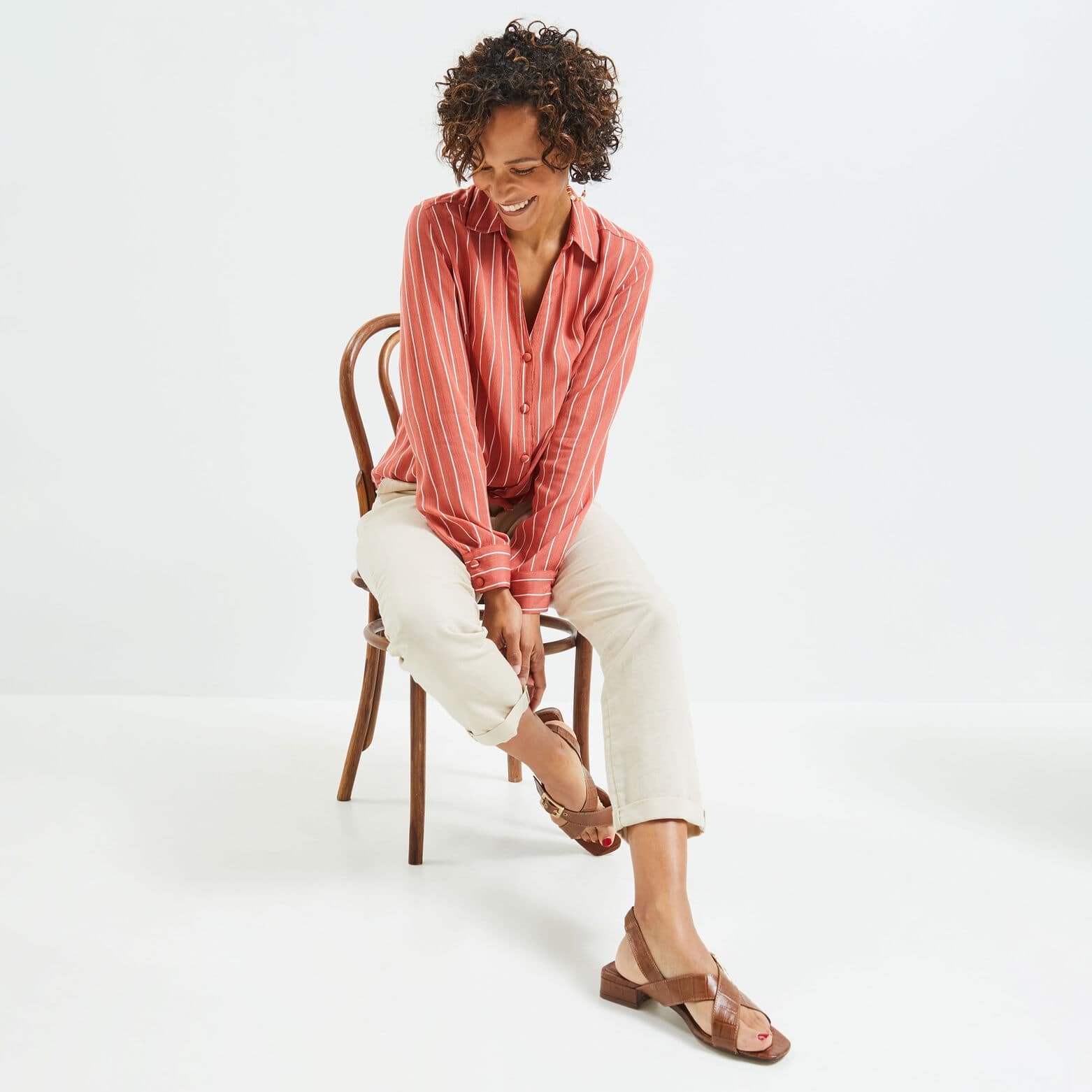 Chemise rayée femme