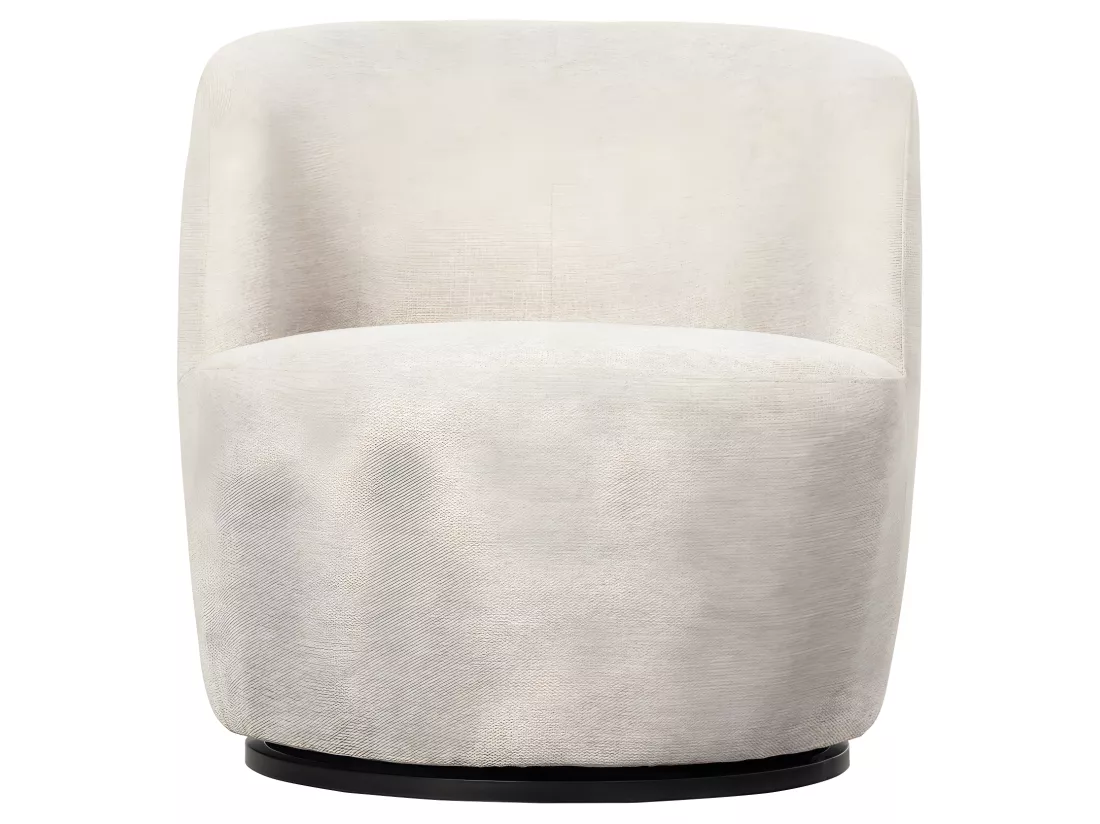 Serra - Fauteuil pivotant design en tissu - Ecru