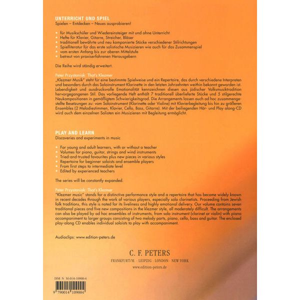 Edition Peters That's Klezmer Clarinet