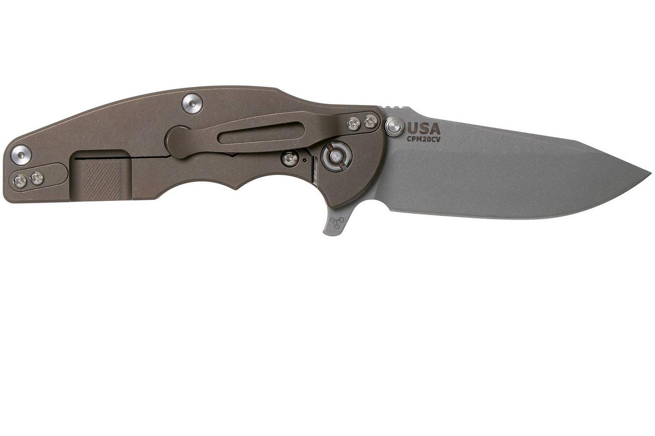 Rick Hinderer Jurassic Spearpoint 20CV Battle Bronze Coyote G10 zakmes