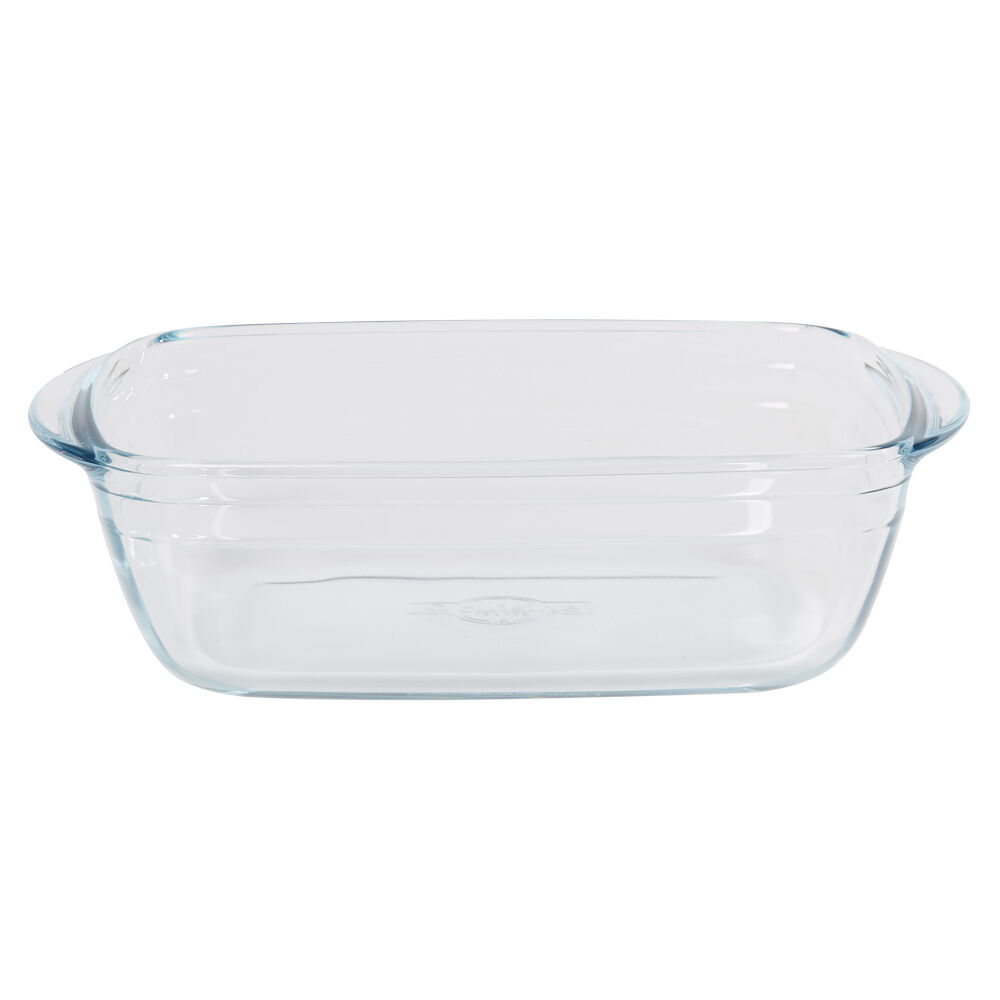 Plat à four rectangulaire en verre couvercle plastique