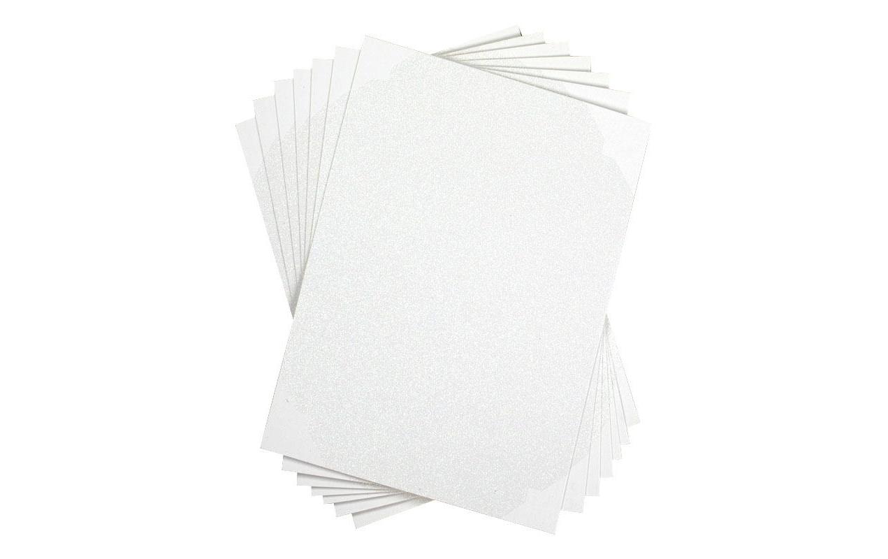 Stickerpapier Glitter WeissKlebendes bedruckbares Papier