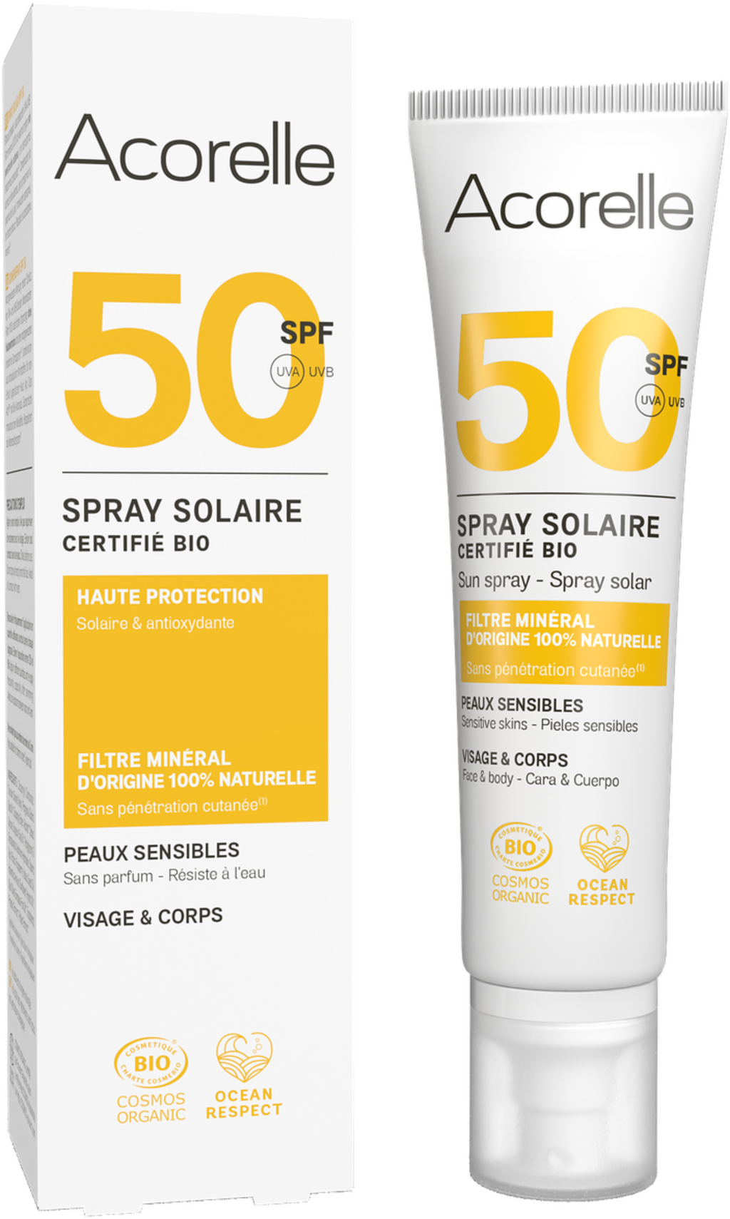 Acorelle  Sonnenspray LSF 50 unparfumiert, 100 ml