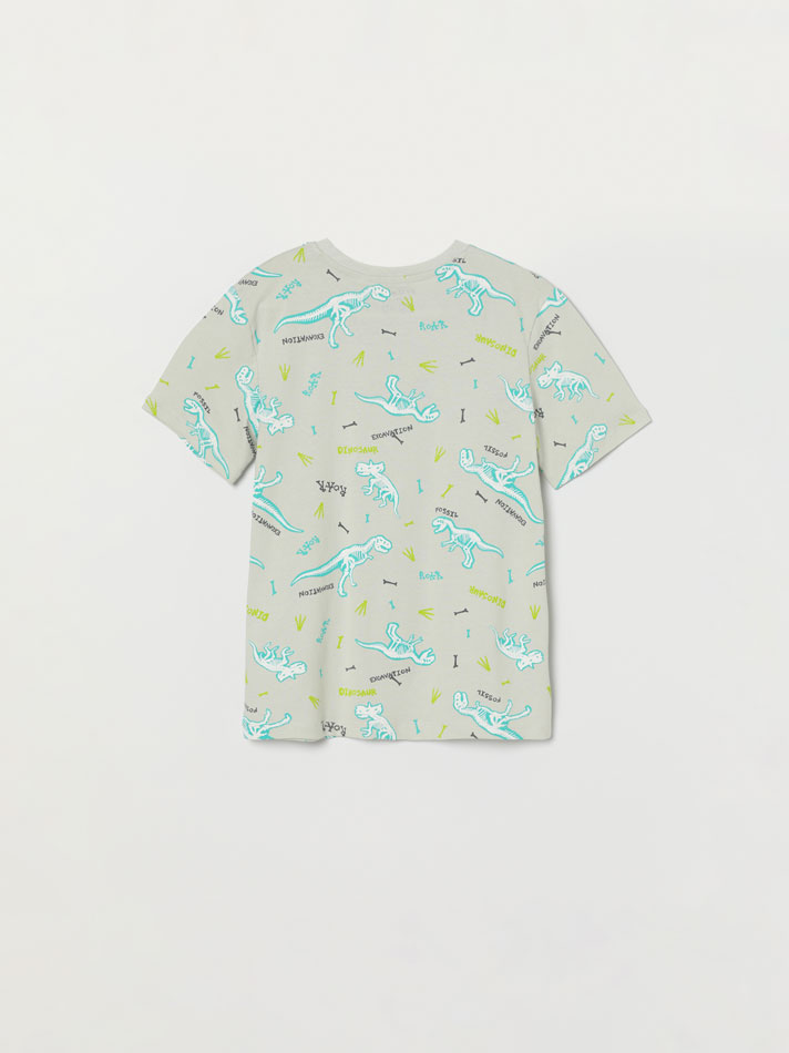 Conjunto de pijama estampado - Cinza claro