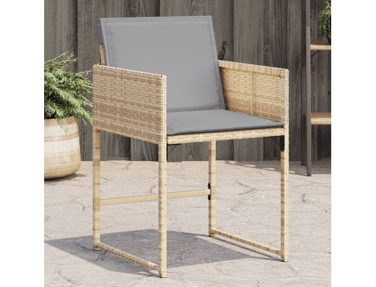VIDAXL - Chaises de jardin avec coussins lot de 4 mélange beige