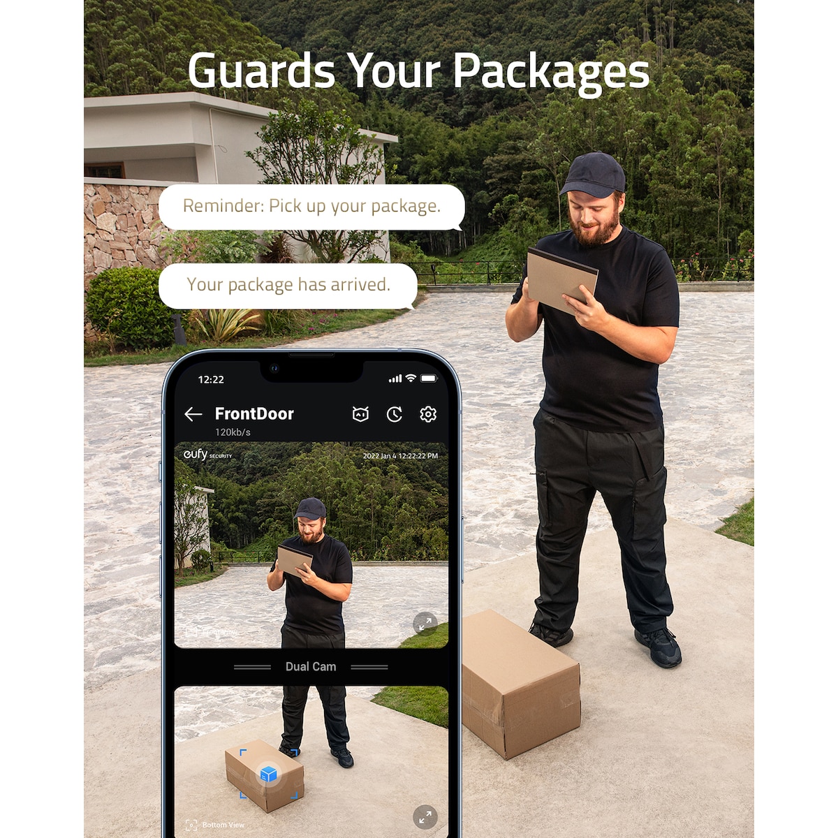 Eufy 2K Dual Cam Video smart ringeklokke + Eufy Security Home Base 2